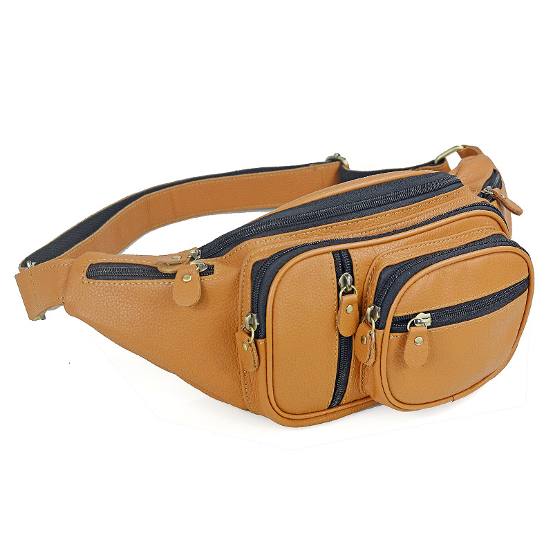 Men Accessories For Travel - 남성용 진짜 가죽 허리 팩, 남성용