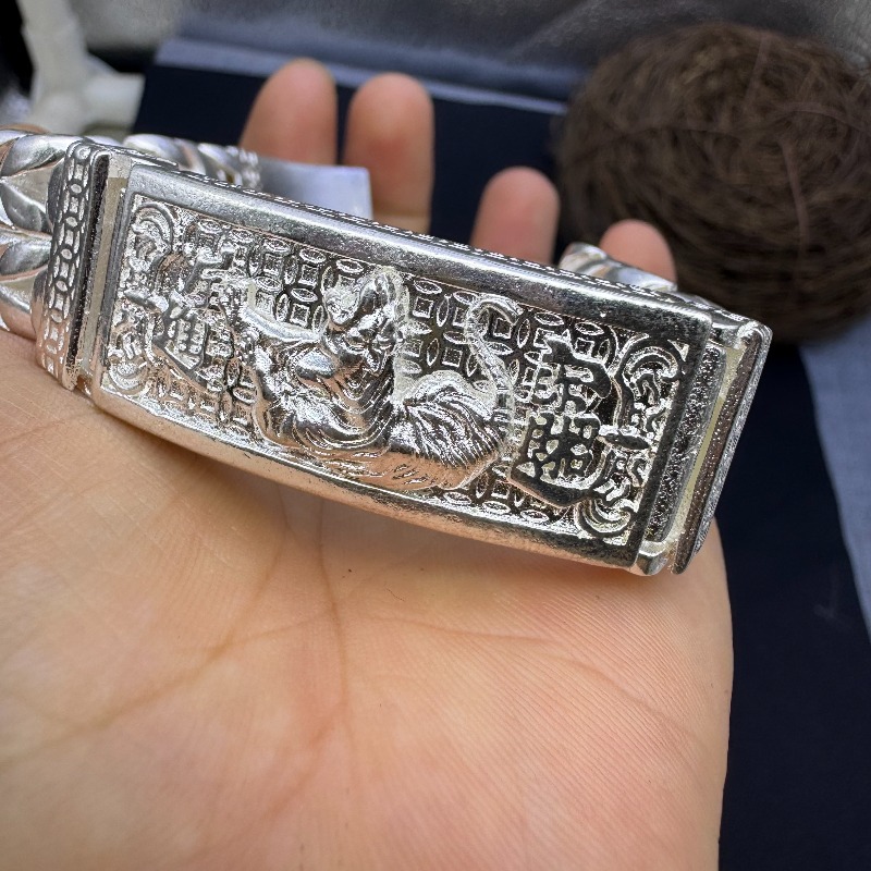 남성용 앤틱 네팔 오픈워크 호랑이 은 체인 팔찌, 레트 - Men Accessories Nepal 리뷰 및 가격