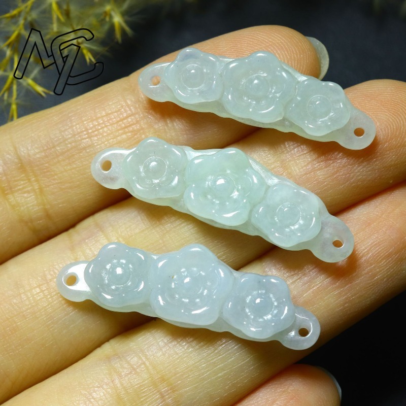 1pc 천연 경옥 에메랄드 꽃 핸드 카드 DIY 액세서 - Men Accessories Usa 리뷰 및 가격
