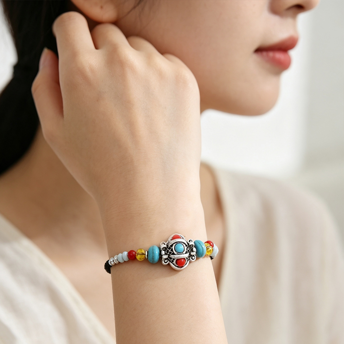 민족 수제 직조 로프 티베탄 팔찌 (여성/남성용) 레진 - Men Accessories Nepal 리뷰 및 가격