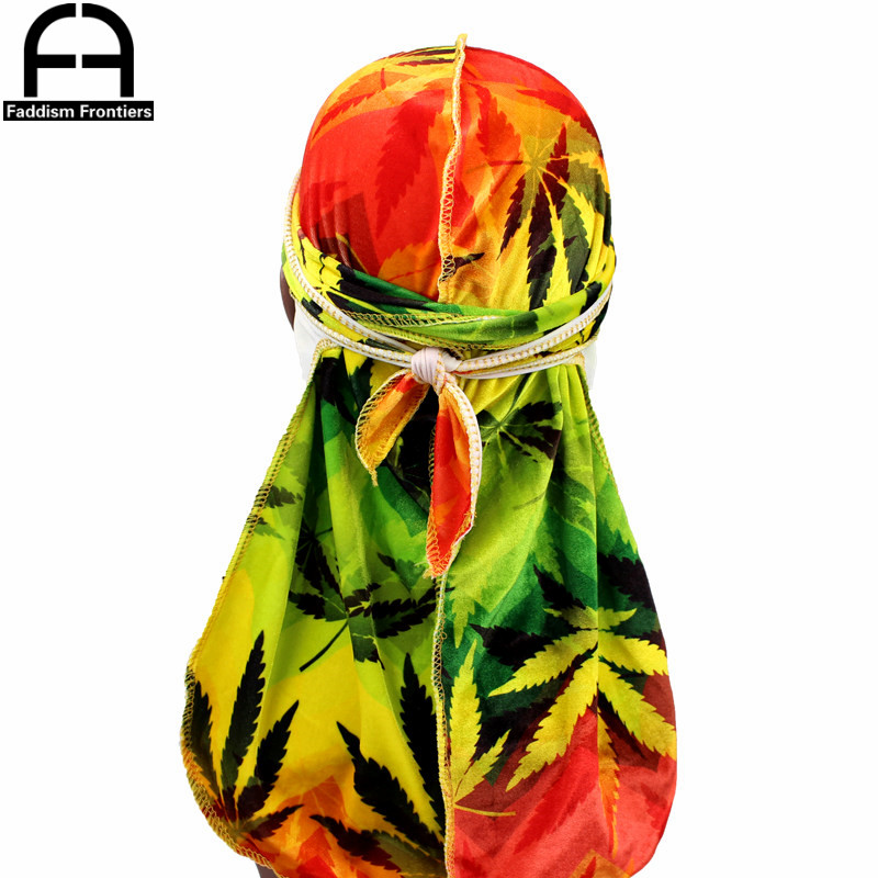 프리미엄 남자 잎 인쇄 벨벳 Durags Bandana - Men'S Accessories Premium 리뷰 및 가격