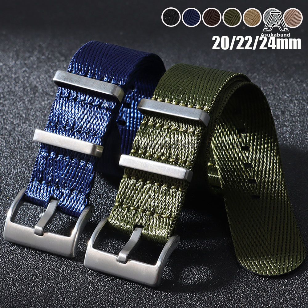 20mm 22mm 24mm 블랙 팔찌 새로운 골지 나일 - Men'S Accessories Premium 리뷰 및 가격